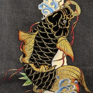 【Discontinued Apparel】Evisu Koi Fish/Diacock Selvedge Jeans Black 34” x 34”